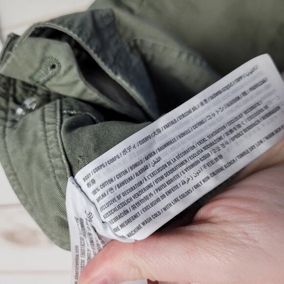 Abercrombie and Fitch high rise green cargo straight leg military pants utility - Picture 7 of 9